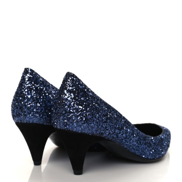 SAINT LAURENT Charlotte Glitter Heel - Picture 3 of 6